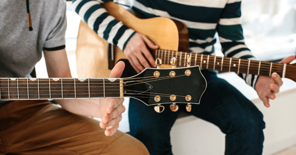 Practicising the guitar